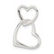 Sterling Silver Double Heart Pendant Charm Jewelry 21mm x 15mm